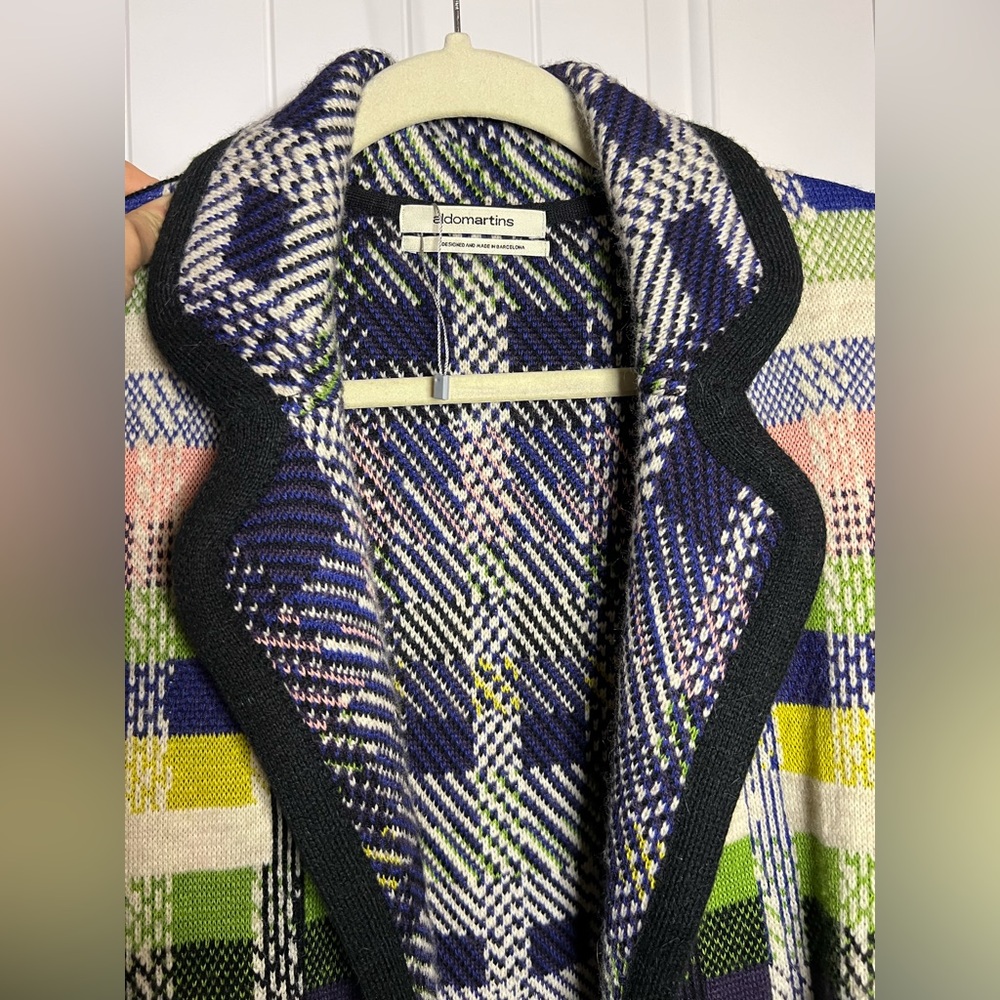 Anthropologie Aldomartins Shanley Plaid Wool Alpaca Colorblock Blanket Coat NWOT - Picture 11 of 13